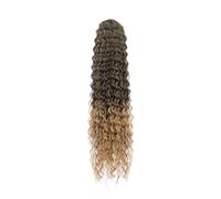 Extension capillaire queue de cheval bou 24 pouces, postiche noire à Clip avec cordon serrage synthétique, longue for femmes(1BT27_24INCHES)