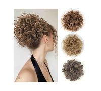Extension capillaire synthétique à gros chignon bouclé avec cordon élastique for un usage quotidien ou en soirée(18-22)