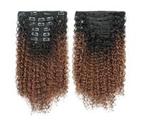 Extension capillaire synthétique bou clips de 26 pouces, postiche naturelle épaisse et ondulée for femmes noires Hair Extensions(1BT30)