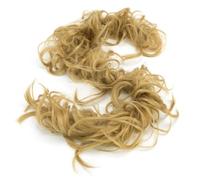 Extension capillaire synthétique bouclée et décoiffée, chouchou, bandeau élastique, donut, chignon Ponytail Extension(Ash Blonde)