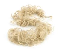 Extension capillaire synthétique bouclée et décoiffée, chouchou, bandeau élastique, donut, chignon Ponytail Extension(Dirty Blonde)