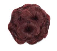 Extension capillaire synthétique élégante en forme de chignon bouclé for femme Ponytail Extension(Wine Red)