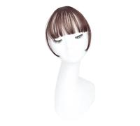 Extension capillaire synthétique invisible à frange aérienne, postiche à frange frontale, accessoire capillaire noir et brun for femmes Hair Extensions(Dark Brown)