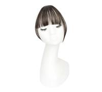 Extension capillaire synthétique invisible à frange aérienne, postiche à frange frontale, accessoire capillaire noir et brun for femmes Hair Extensions(Brown black)