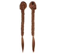 Extension Capillaire Synthétique Longue Et Lisse De 20 Pouces, Queue De Poisson Tressée Avec Cordon De Serrage, Queue De Cheval Ombrée Blonde Pour Femmes