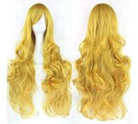Extension Cheveux Naturel 32" 80cm Long Hair Spiral Curly Wavy Synthetic Hair Cosplay Costume Wig Women(Light brown)