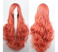 Extension Cheveux Naturel 32" 80cm Long Hair Spiral Curly Wavy Synthetic Hair Cosplay Costume Wig Women(Jacinth)