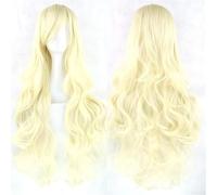Extension Cheveux Naturel 32" 80cm Long Hair Spiral Curly Wavy Synthetic Hair Cosplay Costume Wig Women(Light gold)