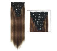 Extension Cheveux Naturel Clip Ins Extensions de Cheveux Humains Droites 8pcs 10A Brésilien Vierge Humain Extension Cheveux 16-26 Pouces(P427,16INCHES_120GSET)