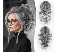 Extension Cheveux Naturel de 30cm - Postiche Cheveux Naturel Synthétique, Queue de Cheval Extension Doux pour Femmes et Filles (Couleur: T2/1001#)