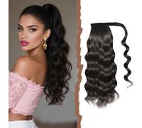 Extension Cheveux Naturel Noir Pur, Postiche Cheveux Naturel Chignon, Queue De Cheval Extension Droit, Rajout Cheveux Tresses 60cm, Ponytail Cheveux Humain Pour Femmes