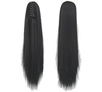 Extension Cheveux Naturel Women's Claw Clip on Ponytail Hair Extension Long Straight Hair Synthetic Hairpiece Fiber(Color4)