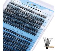 Extension Cils Bouquet 240PCS Cluster Individuels Naturel Faux-cils DIY à la Maison 40D+50D 0.07mm C Curl 8-16mix Grappe de greffage Extension Cils soie Prefait Gemerry Cils(40D+50D-C-0.07-8-16mm)