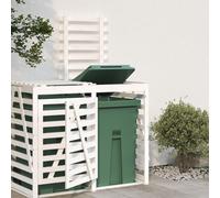 Vidaxl Extension D'abri De Poubelle Sur Roulettes Blanc Pin Massif