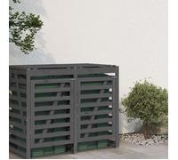 Extension d'abri de poubelle sur roulettes - ZERODIS - Gris - Bois massif pin - Dimensions 78x91,5x128,5cm