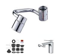 Extension d'aérateur de robinet rotatif à 1440°, rallonge de robinet universelle en forme de U, robinet d'évier universel avec 2 modes d'eau, fixation multifonctionnelle anti-éclaboussures pour évier