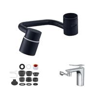 Extension d'aérateur de robinet rotatif à 1440°, rallonge de robinet universelle en forme de U, robinet d'évier universel avec 2 modes d'eau, fixation multifonctionnelle anti-éclaboussures pour évier