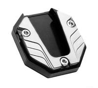 Extension de béquille de moto en alliage d'aluminium pour un stationnement stable sur des surfaces douces telles que l'herbe ou le sable et les surfaces dures comme l'asphalte (argenté)