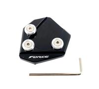 Extension de béquille de moto Extension de béquille latérale CNC pour moto, plaque de support agrandie pour YA&MAHA FORCE155 Force 155(Black)
