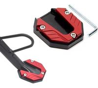 Extension de Béquille Latérale Moto pour Africa Twin 1100 Adventure Sports DCT CRF1100L CRF, Antidérapant Aluminium Pied Support Latéral Agrandir Pad, Béquille Moto Pad,Red