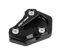 Extension De Béquille Latérale Moto Pour YZFR6 YZF600, Plaque D'agrandissement, Coussinet Pour Yamaha YZF-600 YZF-R6 YXF 600 R6 2006-2016(Black-with logo)