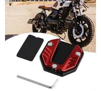Extension de béquille latérale pour moto avec construction en alliage d'aluminium pour améliorer la stabilité sur les trottoirs et les sols mous (rouge)