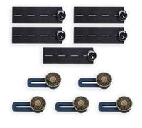 Extension de Bouton pour Jeans Pantalons, Rallonges de Taille élastiques, Rallonge Bouton Pantalon, Rallonge Pantalon pour Chemise, Jupe, Jeans and Pantalons de Grossesse - Noir et Bleu - 10 Pièces