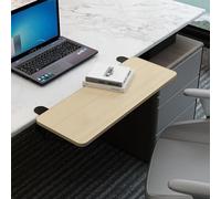 Extension de bureau en bois avec plateau de clavier extractible et bras de serrage en C pour bureau d'ordinateur Couleur chêne 75 cm - Améliore l'efficacité et le confort de l'espace de travail
