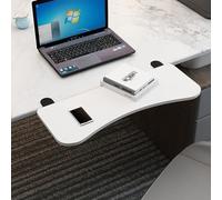 Extension de bureau pliable à 90° avec tiroir de clavier à pincer, supports d'étagère réglables, accoudoir ergonomique pour coudes et bras - Parfait pour l'installation de bureau à domicile