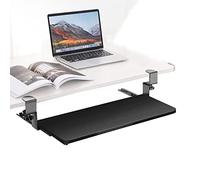 Extension de bureau réglable en hauteur avec pince extractible pour clavier et souris pour bureau et maison Noir 750 x 240 mm