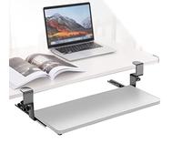 Extension de bureau réglable en hauteur avec pince extractible pour clavier et souris pour la maison et le bureau Blanc 750 x 240 mm