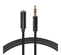 Extension de câble d'écouteurs tressé 3.5 mm Jack mâle vers Femelle stéréo Audio AUX Cordon Extender pour Ordinateur téléphone amplificateur