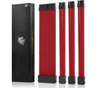 Extension de câble PSU,Kit de câbles gainés pour GPU/CPU,Rallonge de câble d'alimentation 16AWG avec Peignes de câble,24PIN/(6+2) PIN/(4+4) PIN,30CM,Rouge.[Y41]