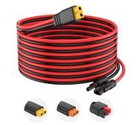 Extension de câble solaire 10 AWG pour générateur d'énergie solaire - Panneau solaire pliable à fermeture éclair - Centrale électrique portable (fiche XT60, 40FT)