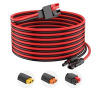 Extension de câble solaire 10 AWG pour générateur d'énergie solaire - Panneau solaire pliable - Centrale électrique portable - Fiche Anderson - 2 ft