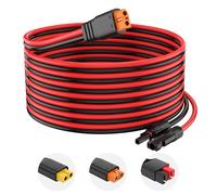 Extension de câble solaire 12 AWG pour générateur d'énergie solaire - Panneau solaire pliable à fermeture éclair - Centrale électrique portable (fiche XT60i, 20FT)