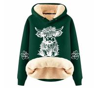 Extension de chemise femme grandes tailles décontracté mode épaisse polaire manches longues affaires pour 1 adolescent, Vert foncé., XL