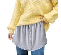 Extension de chemise pour femme, jupe de chemise unie - Extensions de chemise pour femme - Mousseline - Extension de chemise d'été - Extender pour femme, gris, M