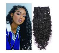 Extension de Cheveux 8Pcs Deep Wave Curly Clip In Extensions Cheveux Humains Deep Curly Clips Cheveux Naturel Humain Brésilien Double Trame Pleine Tête Extensions de Cheveux Extension de Cheveux à Cli