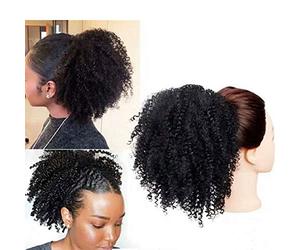 Extension de cheveux à clipser ZSLLO- Afro- Crépus bouclés queue de cheval