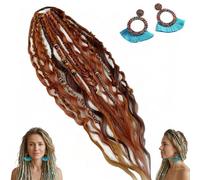 Extension de cheveux Boho Dreadlock avec perles et coquillages, queue de cheval élastique tressée à la main de 22 pouces pour un festival d'une minute et un style quotidien(R)