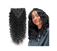Extension de Cheveux Clip de vague profonde dans les extensions de cheveux humains for les femmes 8 pièces 20 clips 120g pince à cheveux bouclés ondulés brésiliens Remy dans les extensions couleur nat
