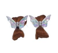 Extension de Cheveux, Haute Température à Haute Température de la Soie 2 Pcs Faciles à Utiliser de Faux Cheveux avec une Clamp/Holder Quotidien (brun clair)