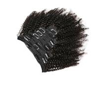 Extension de cheveux humains à clipser Afro Kinky Curly for toute la tête Extension de cheveux humains mongols à clipser Installation et enlèvement faciles(26inches)