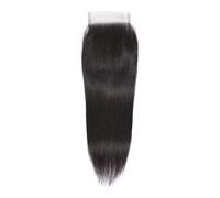Extension de cheveux humains frontale en dentelle transparente HD, naissance des cheveux naturelle pré-épilée, noir naturel Installation et enlèvement faciles(Black 4x4,14inch)
