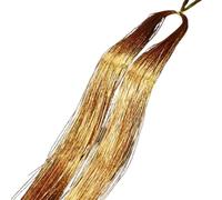 Extension de cheveux pailletée et colorée, kit 90 cm mèches scintillantes brillantes, accessoires for étincelants tresses for femmes, 1 pièce (rouge)(Champagne)