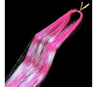 Extension de cheveux pailletée et colorée, kit 90 cm mèches scintillantes brillantes, accessoires for étincelants tresses for femmes, 1 pièce (rouge)(Fluorescent Pink)