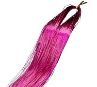 Extension de cheveux pailletée et colorée, kit 90 cm mèches scintillantes brillantes, accessoires for étincelants tresses for femmes, 1 pièce (rouge)(Rose)