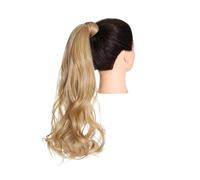 Extension De Cheveux Queue Cheval Ondulée Naturelle Longue Synthétique For Les Femmes Résistant À La Chaleur Enveloppant Autour Des Postiches Clipser Pour un usage quotidien(California Blonde)