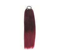 Extension de cheveux queue de cheval for femme, longue tresse avec attache, droite et enroulée, synthétique, 24 pouces Pour un usage quotidien(T1BBUG)